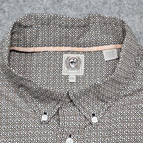 Cinch Shirt Mens XXL Geometric Short Sleeve Button Down Western Rodeo Cowboy - Picture 5 of 13
